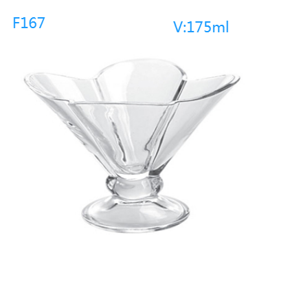 Popular Middle East Turkish sun Flower Engraved Glass Ice Cream  Bowl with Stem mini salad server  fruit serveing cup