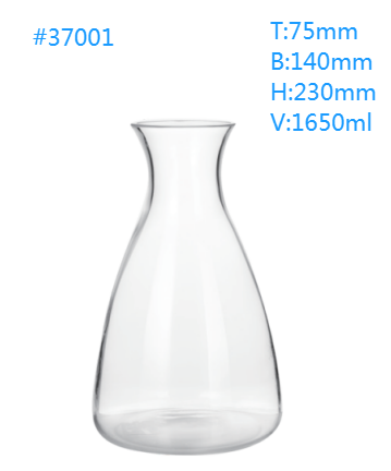 Special modern  hexagonal clear  water jug 1380 ml dinner smart tall Drinking  glass jar   fruit juice  tea pot  for bar hotel