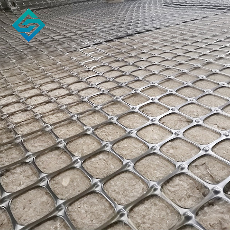 China High Tensile Strength PP Uniaxial Biaxial Triaxial Plastic Geogrid 30kn  for Road Construction plastic geogrid mesh price