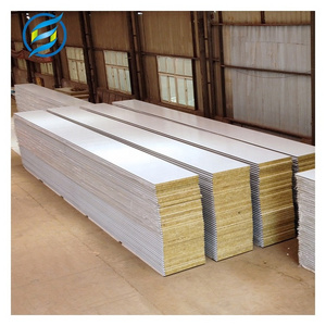 Metal sandwich-panel-homes 50mm 75mm 100mm rock wool siding exterior roofing panels