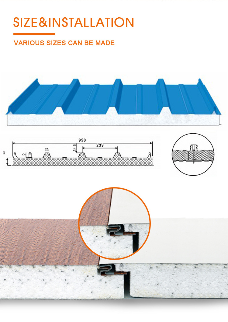 SH 4x8 Sheet Plastic Honeycomb EPS OSB Foam OSB Cement Sandwich Sip Wall Puff Panel For Roof And Wall