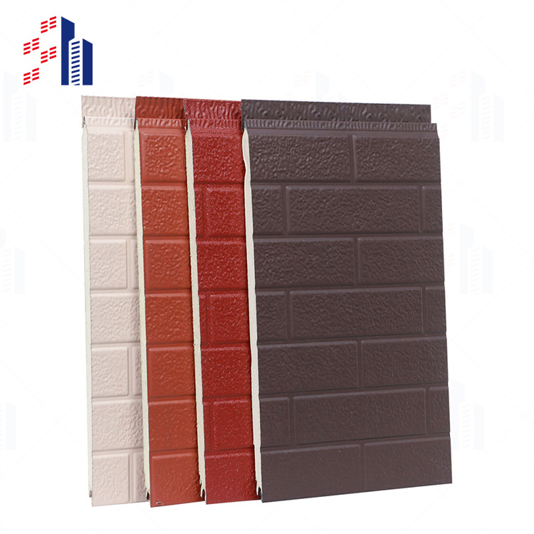 SH wholesale Best price 16mm outdoor polyurethane Exterior Wall Metal fireproof sandwich wall panel