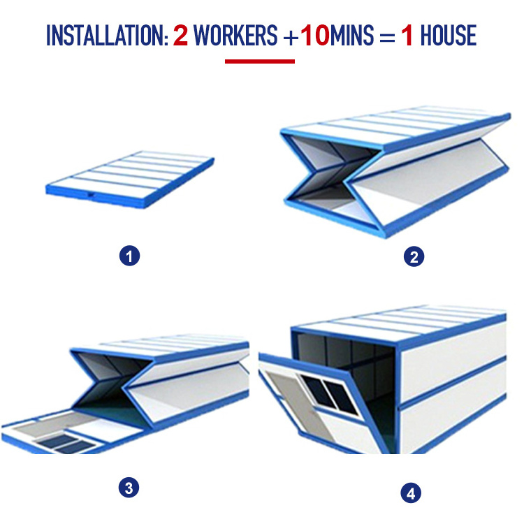 SH Energy-Saving Prefabricated Steel Structure House Kit Folding Container Mobile Home With Sandwich Panel Living Space