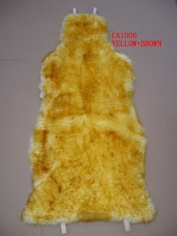 Sheepskin Yellow Leather Car Seat Covers