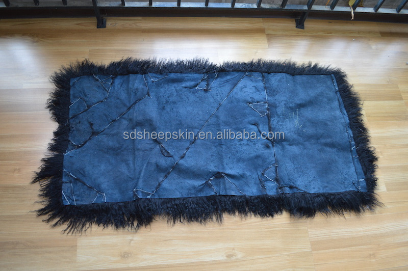 Goat Skin Blanket Icelandic Sheepskin tibetan lamb fur black