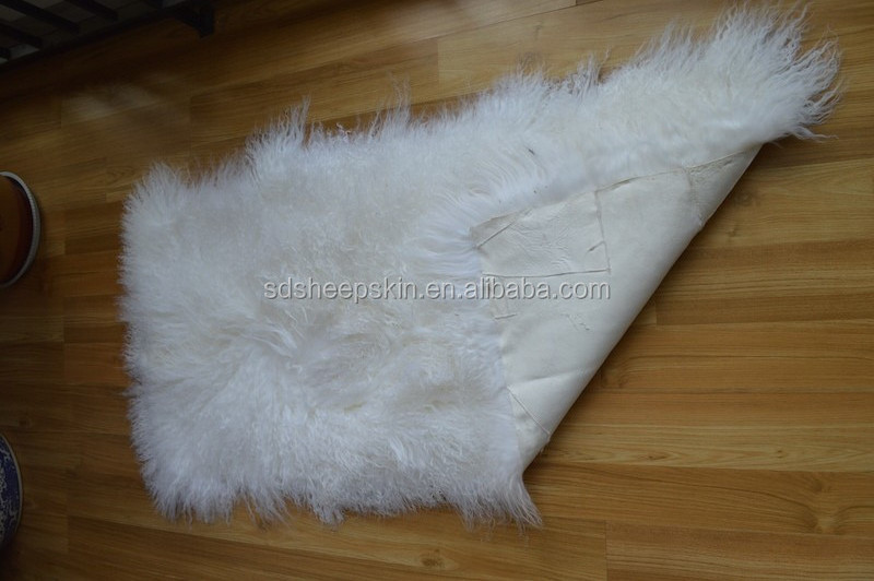 Tibetan Lamb Rug Goat Skin Blanket Scarf Mongolian Lamb Fur