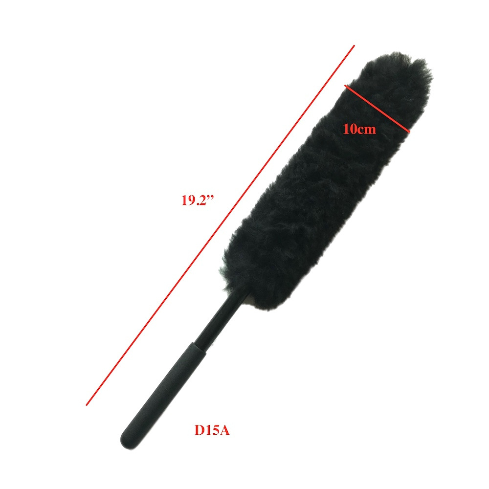 premium auto care wheel woolie brush with soft rubber cover