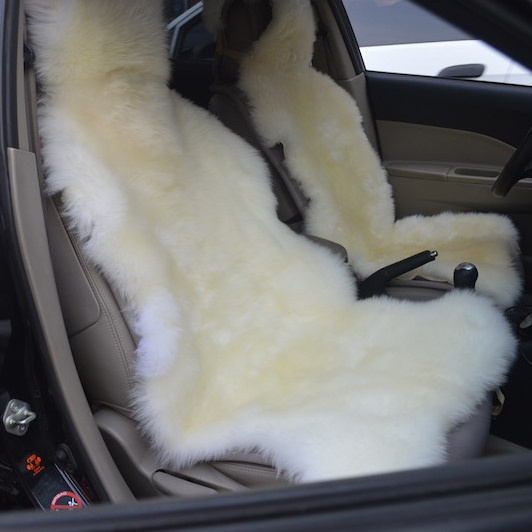 Sheepskin Yellow Leather Car Seat Covers