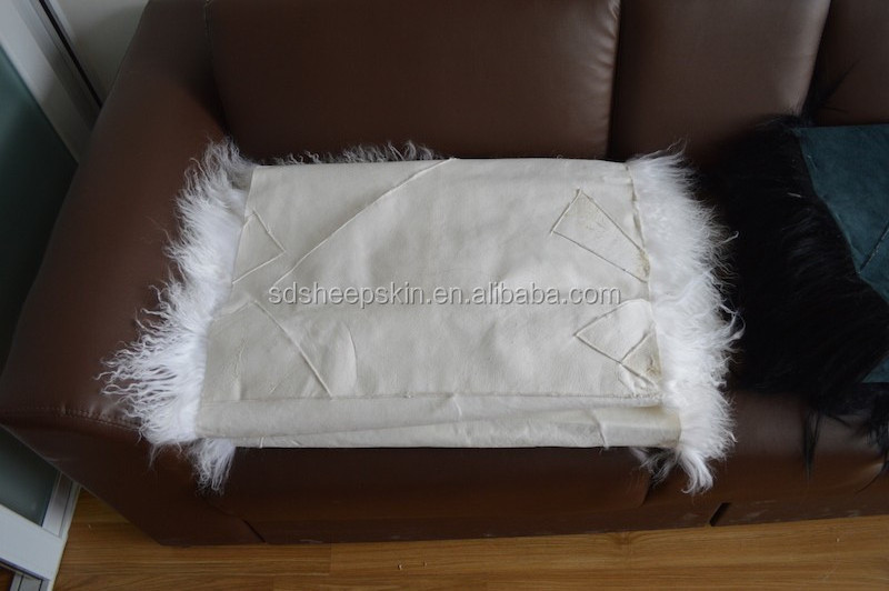 Tibetan Lamb Rug Goat Skin Blanket Scarf Mongolian Lamb Fur