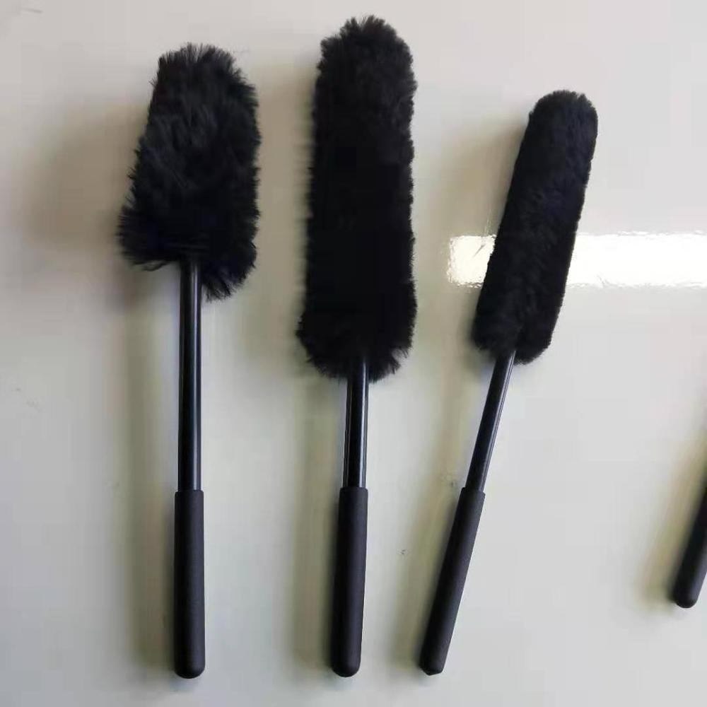 Favorable Car Wheel Rim Cleaning Brushes Kit (3 Brushes), Tire Woolies, Soft, Dense Fibers Clean Wheels Safely