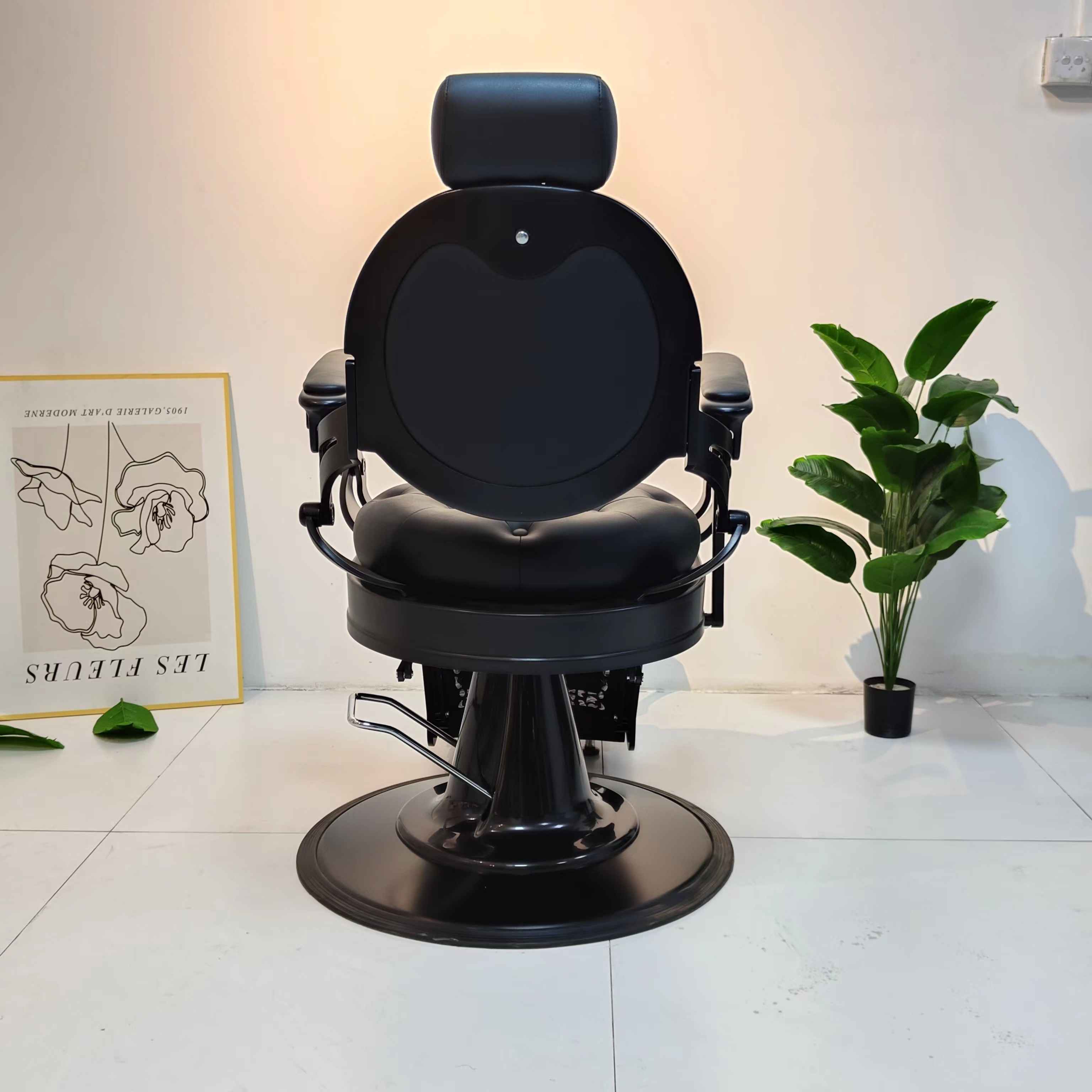 Wholesale Prsofesional Men All Black Barber Chair Frame Takara Belmont Salon Hairdressing Barber Chairs