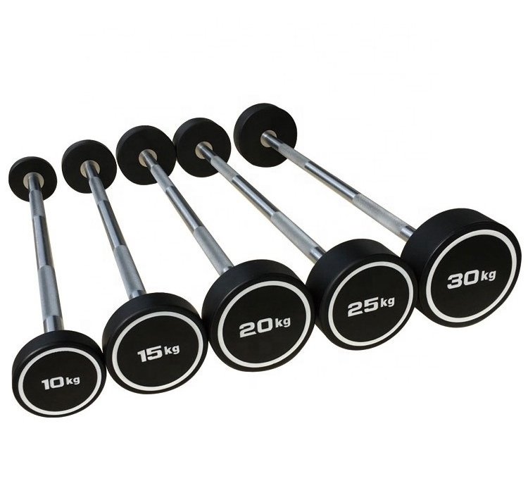 Gym Standard Powerlifting Training Curl Tpu Fixed Dumbbell  Barbell And Dumbbell Black Colored Set Weightlifting Barbell