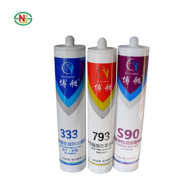 300ml 340g  acetic silicone single component rtv cure black silicone glass sealant OEM neutral silicone sealant