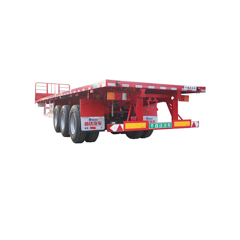 flatbed truck trailer with super thick tires  fruit sugarcane transport  truck trailer