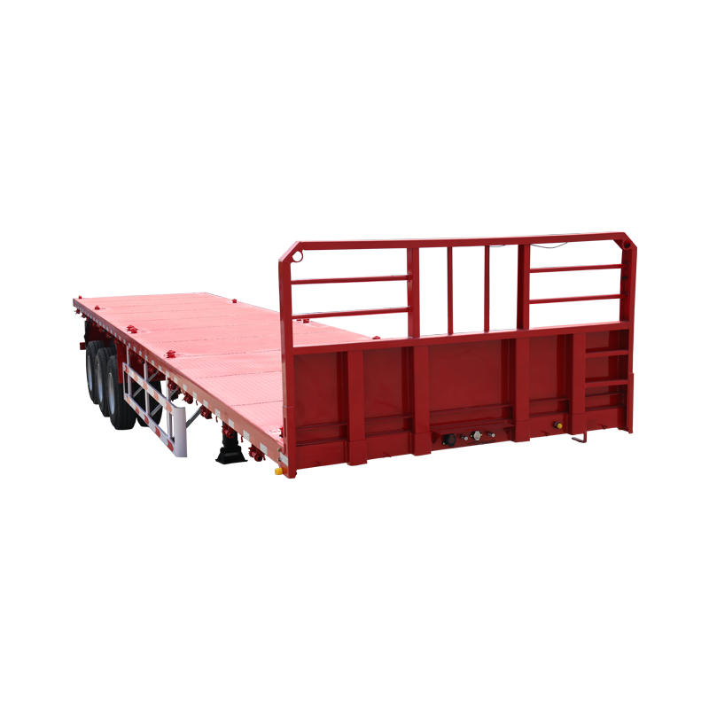 flatbed truck trailer with super thick tires  fruit sugarcane transport  truck trailer