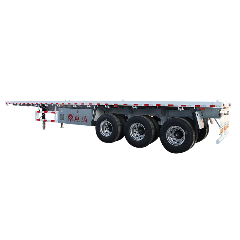 flatbed truck trailer with super thick tires  fruit sugarcane transport  truck trailer