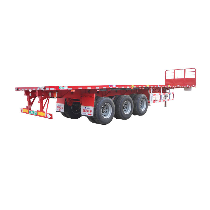 Flatbed truck trailer 40ft  semi-trailers can be customized to carry tons in length