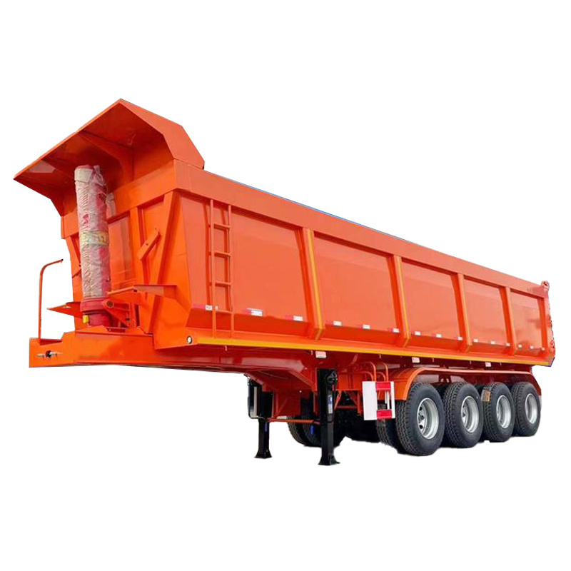 80t Can carry more weight trailer truck Rear dump trailer truck real 18 wheeler truck trailer