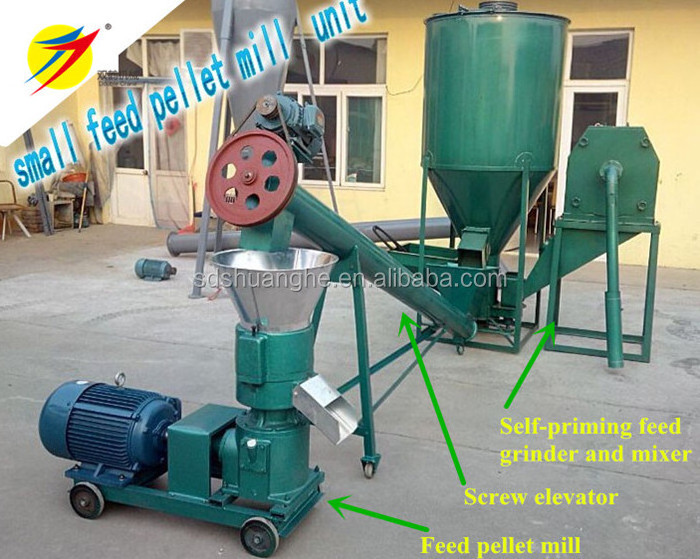 SKJ-250 model Flat Die Type Poultry Chicken Feed Pellet Making Equipment 300-500KG/H