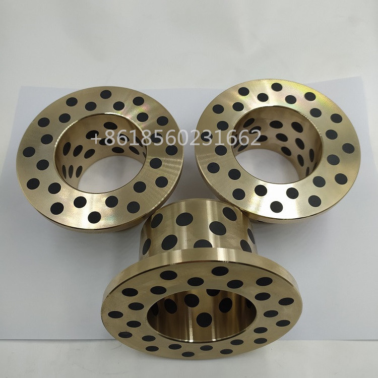 high temperature self lubricating oilless flange flanged Graphite Brass Bronze bushing  F 20304020