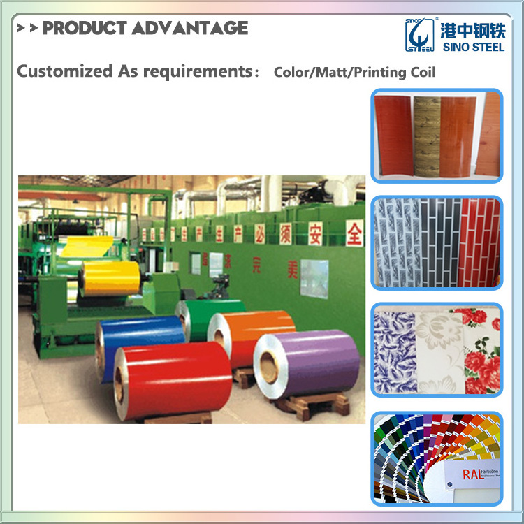 Sino Steel Prepainted Steel Coil Color Coated Galvanized Roll Steel Coil Metal Roofing Sheets Building Materials