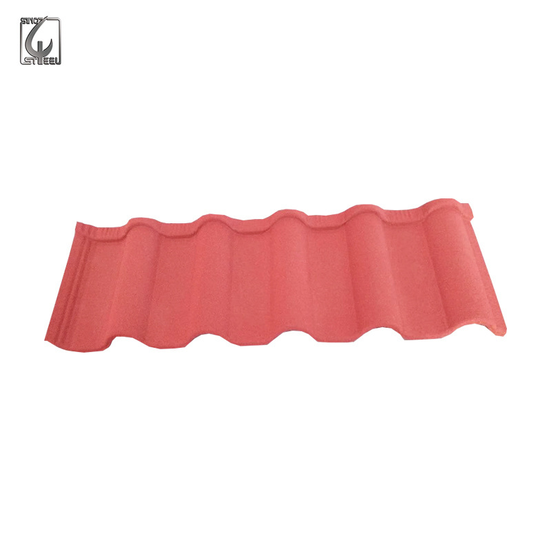 High quality Colorful Stone Chip Coated Metal Roof Tiles / Steel Roofing Tile Sheet /color roof price in the philippines