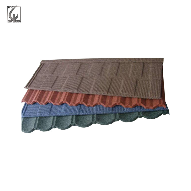 High quality Colorful Stone Chip Coated Metal Roof Tiles / Steel Roofing Tile Sheet /color roof price in the philippines