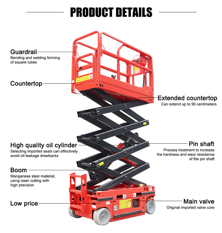 Mobile Electric Hydraulic Elevator Scissor Lift Table Elevated Small Scaffolding Lifting Scaffold For Construction Platform