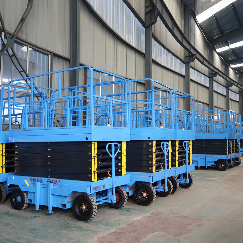 High Quality Four Tires Trailer Electric Scissor Lift 500kg Hydraulic Lift Working Platform