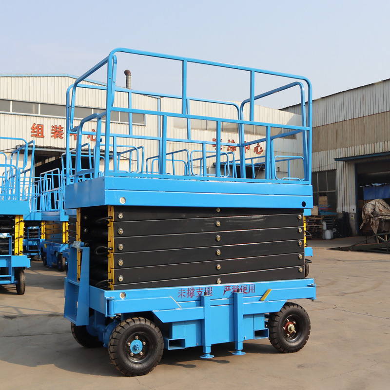 High Quality Four Tires Trailer Electric Scissor Lift 500kg Hydraulic Lift Working Platform