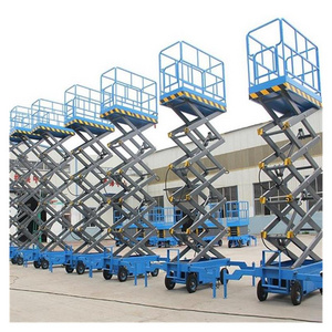 10m 12m 14m 18m 300kg 1T 2T Aerial Work electric lift Electric Mobile Scissor Hydraulic Lift Tables Manlift Mobile Platform