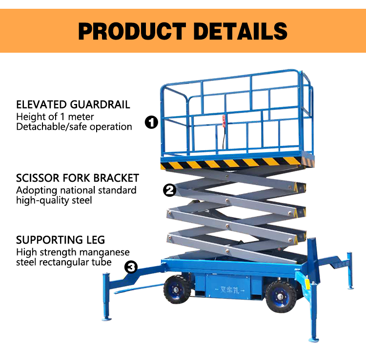 CE ISO Scissor electric lift Platform 8m 10m 12m 14m Mobile Scissor Lift Hydraulic Lifters For Scaffold