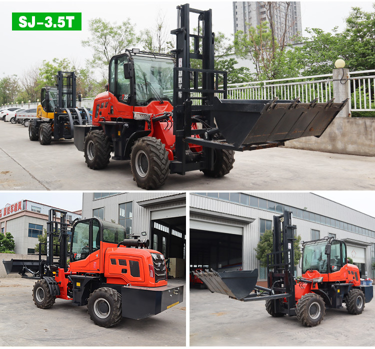 Hot sell 4*4 rough terrain forklift 3.5 ton diesel forklift lifting 3m 4m 5m 6m new forklift