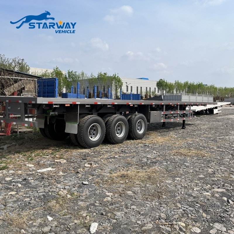 Upgrading Flatbed Trailer 3 Axle Flatbed Cargo Trailer Flatbed Trailer Truck