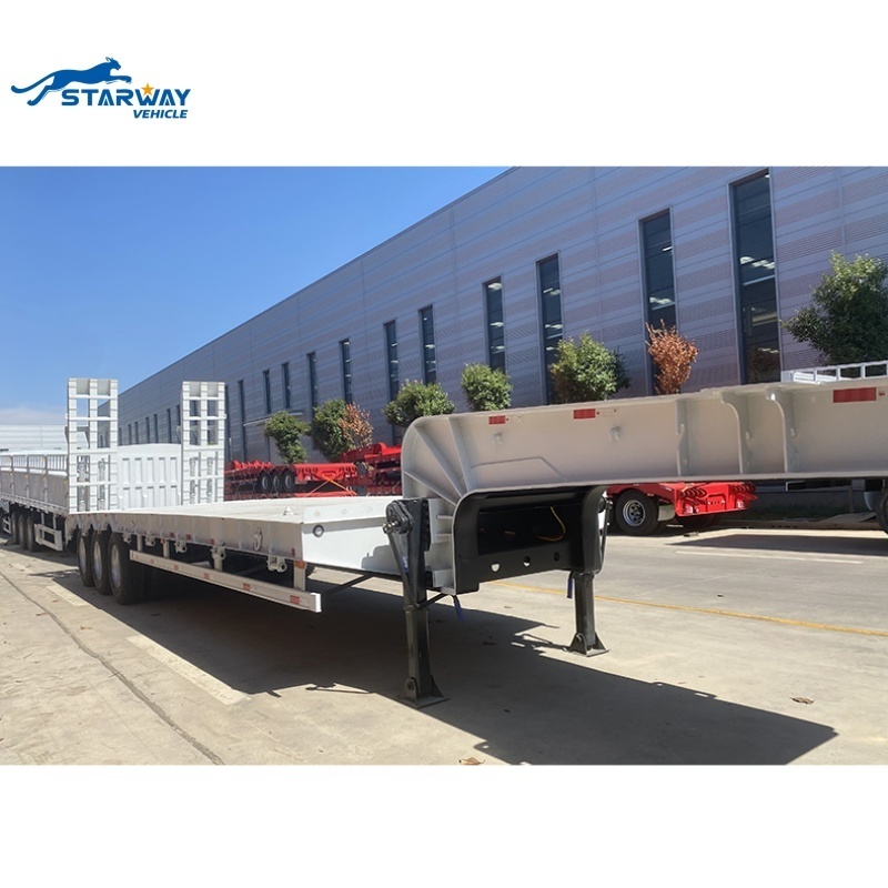 Starway Lowbed Semi Trailer 130 Tons Semi Trailers With 3/4 Axles Low Bed Semi Trailer