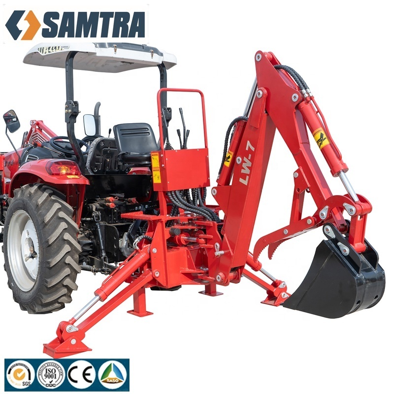 Factory Supply Towable Mini Tractor Excavator Backhoe Digger