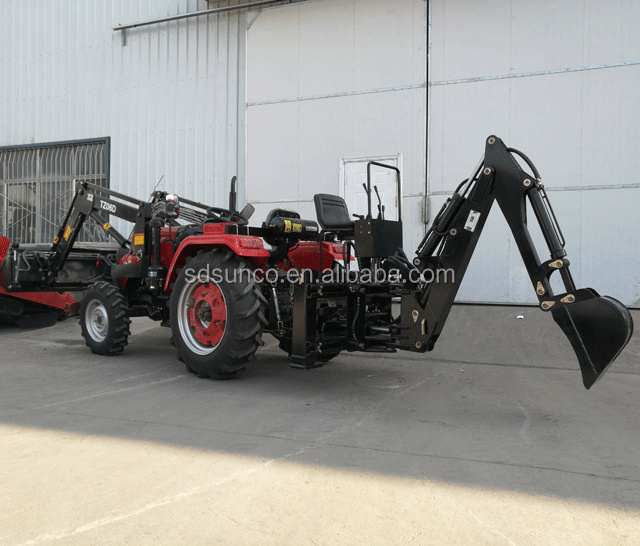 4x4 compact tractor with loader and backhoe , towable backhoe LW-7E