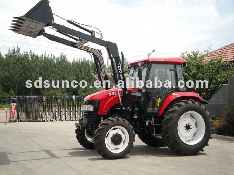 CE Certificate 4WD farm tractor with front end loader agriculture equipment