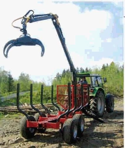 Perfect Performance ! log Trailer with Crane,Log Loader with grapple,Log trailer crane