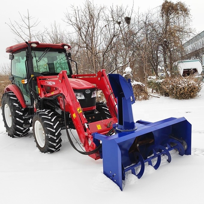 farm equipment snow removal machine tractor front loader mounted hydraulic snow blower