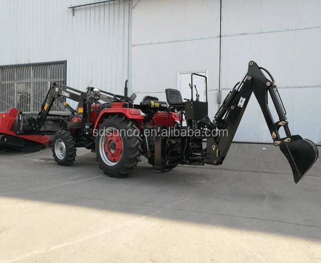 4x4 compact tractor with loader and backhoe , towable backhoe LW-7E