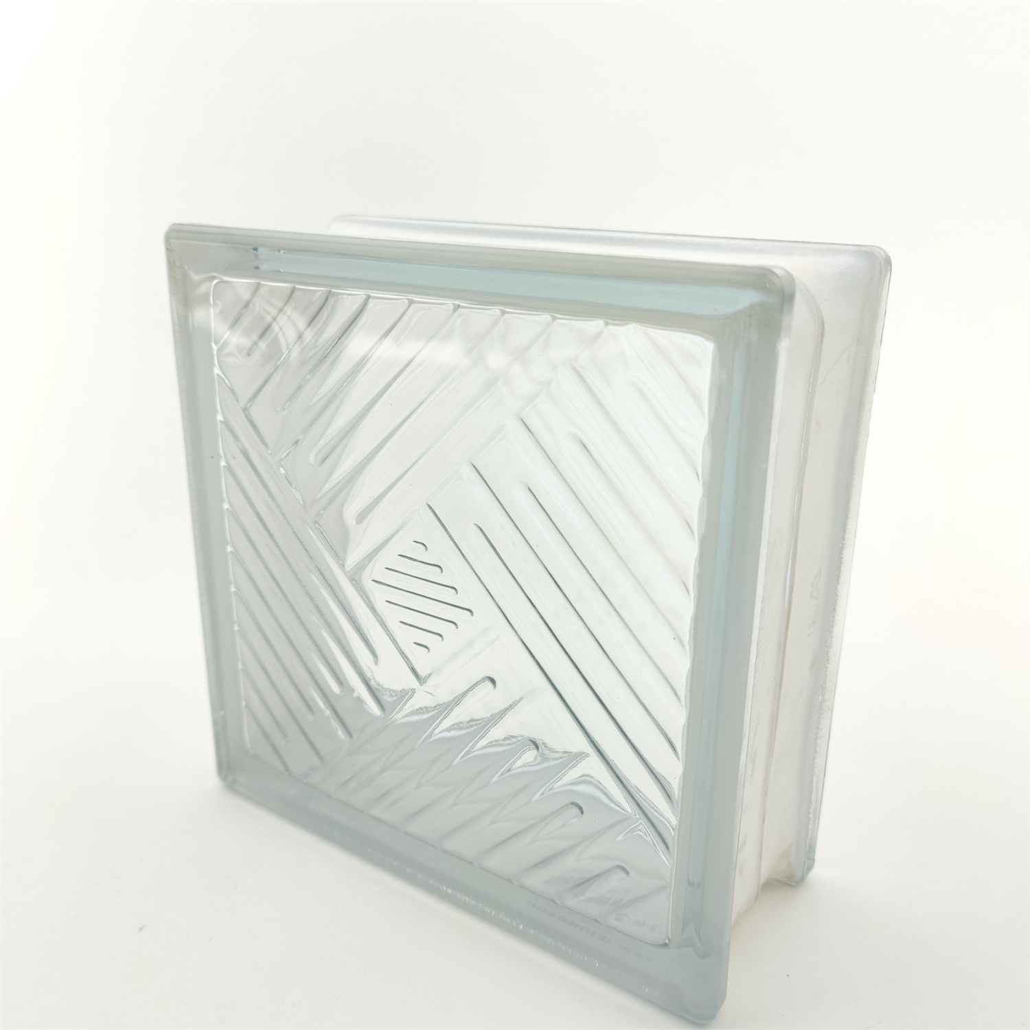 wholesale plain face fashion 19x19x8cm size clear glass block glass brick factory in china