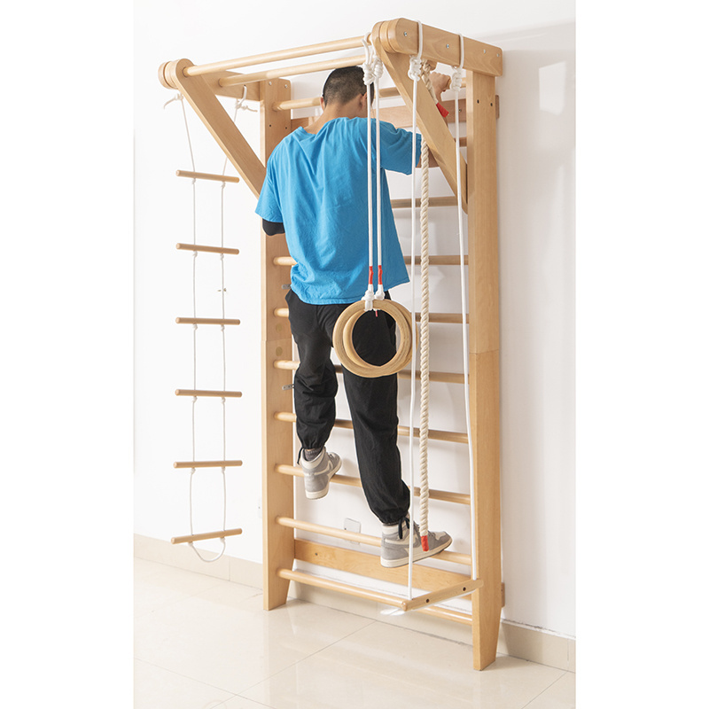 Swedish Ladder Wall Monkey Bars Gymnastic Children Wooden Kids Sports Gym Home Workout Wall Mounted Monkey Bar