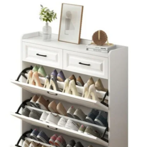 Home Furniture Use Flip-Down Shoe Cabinet Modern Wooden Ultra-Thin Space Saving Shoe Rack Cabinet