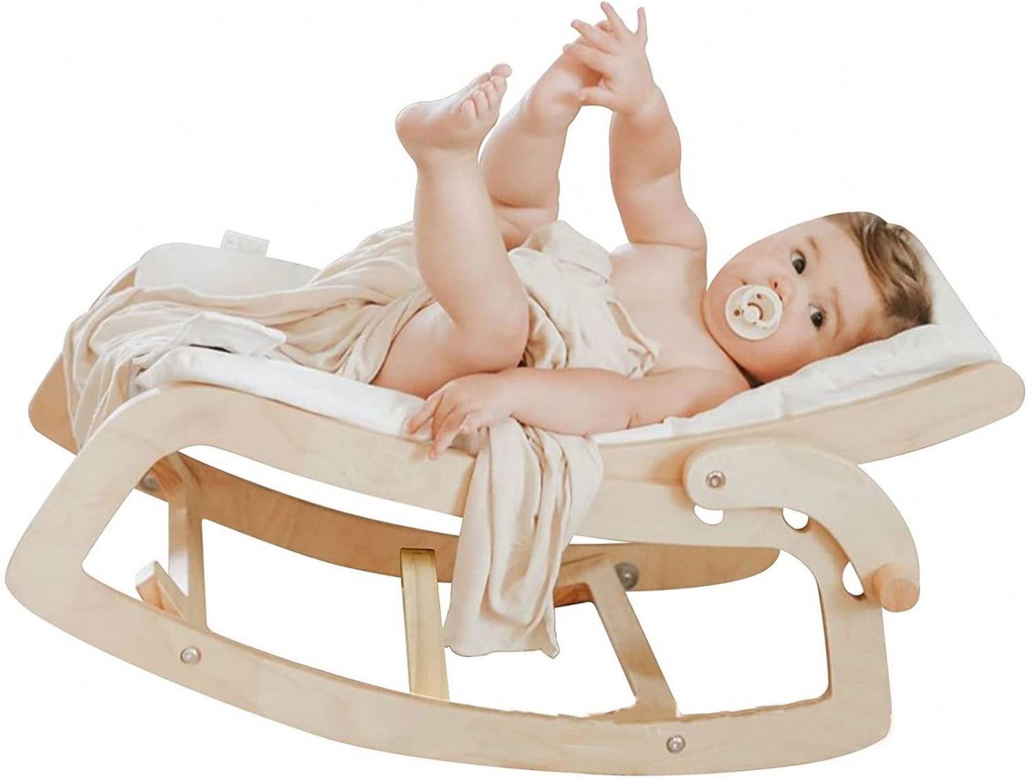 outdoor Natural Wood Infant-to-toddler Seat kid Portable Baby Rocker Rocking Chair child wooden baby rocking recliner chair