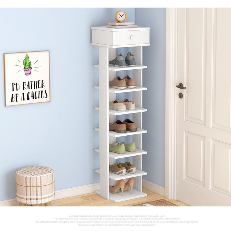 Simple design living room furniture modern wooden shoe rack cabinet smart panel shoe cabinet