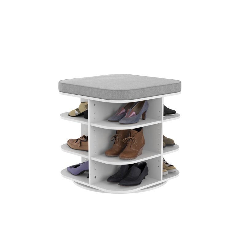 New design 360 rotating entryway shoe storage rack bench shoe racks with bench