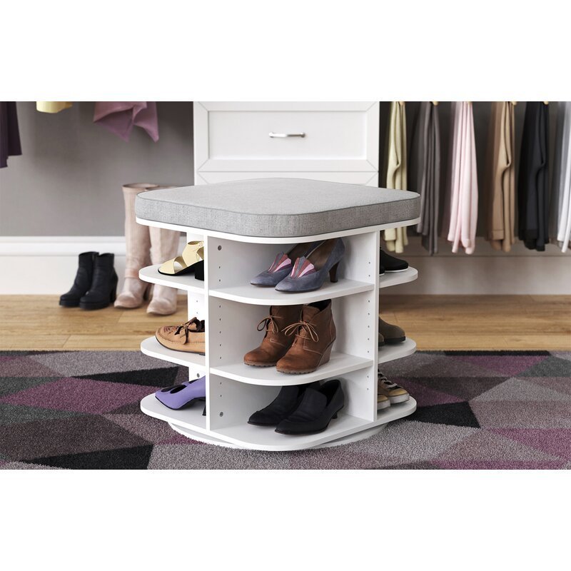 New design 360 rotating entryway shoe storage rack bench shoe racks with bench