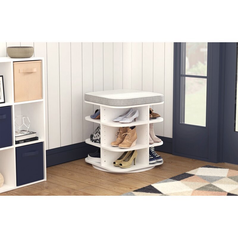 New design 360 rotating entryway shoe storage rack bench shoe racks with bench