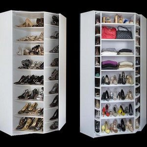 Modern Wardrobe Accessories Wooden Racks Shoe Holder Cabinet Rotating Shoe Storage Closet Revolving Shoe Rack